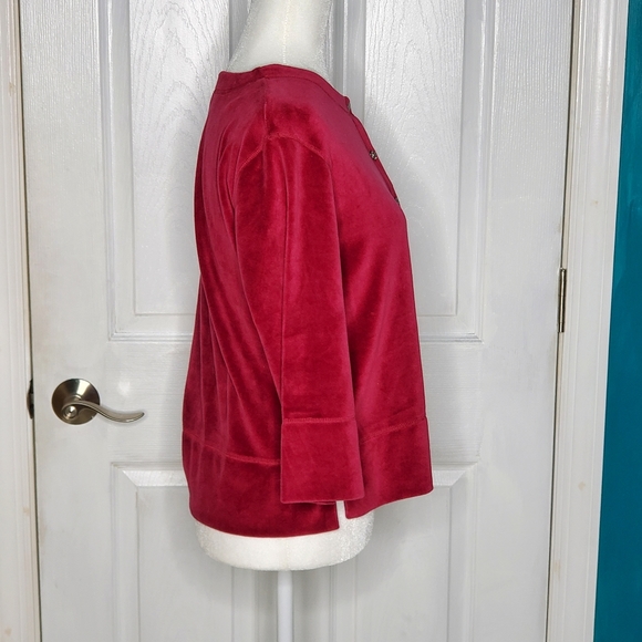 J. Jill Velvet Cardigan Top  Burgundy Mixed Buttons Small - Picture 10 of 14